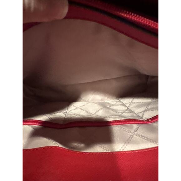 Michael Kors Red Saffiano Leather Shoulder Bag - Picture 9 of 14